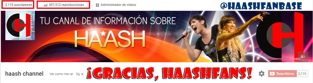 haashfanbase's tweet photo. #HaAshChannel supera los 2k suscripciones y +400k reprod.¡GRACIAS, HAASHFANS! @haashoficial #PerdónPerdón #KCAMéxico https://t.co/gHjacov9Wu