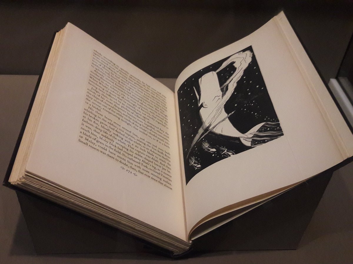 kat_long's tweet photo. Rockwell Kent's #MobyDick woodcuts. Lots of #Melville refs in #MetTurner exhibit, but none of whaleship #Essex... https://t.co/P5fwhF148b