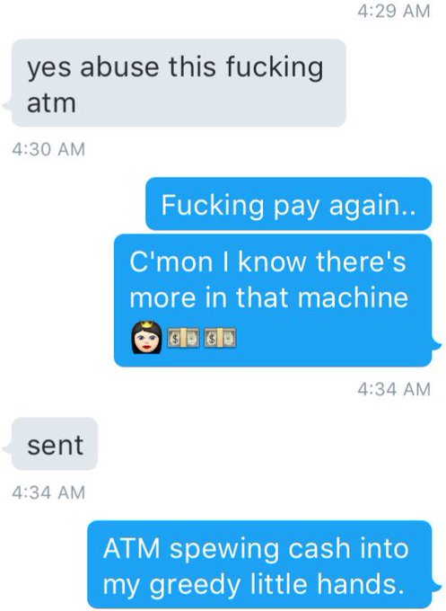 Method Acting: To be the ATM, one has to live/behave as ATM day-to-day. Be the ATM, stiffy. *bravo* 👸🏻💗💵🐷💸👏🏻<a href="/tag/findom"class="tags"><span>#findom</span></a>