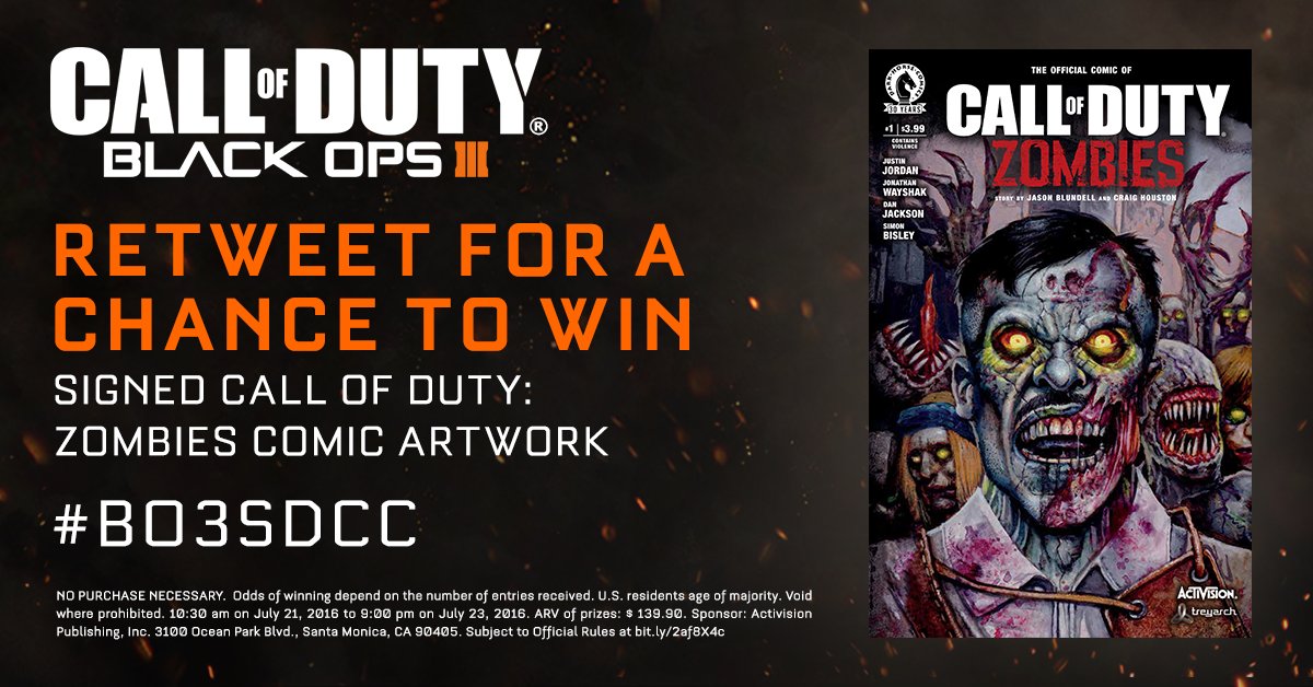 RT for a chance to win a #CODZombies mini-poster signed by @Treyarch's Zombies team! Rules: bit.ly/2af8X4c