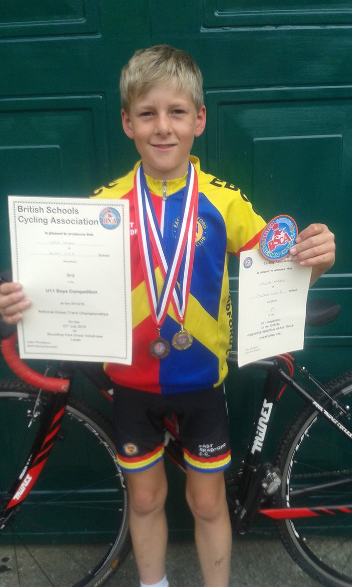 Callum riding for <a href="/BaildonCE/">Baildon CE Primary School</a>  British Schools Cycling grass track champs. Finishing 3rd British and 1st Yorkshire.