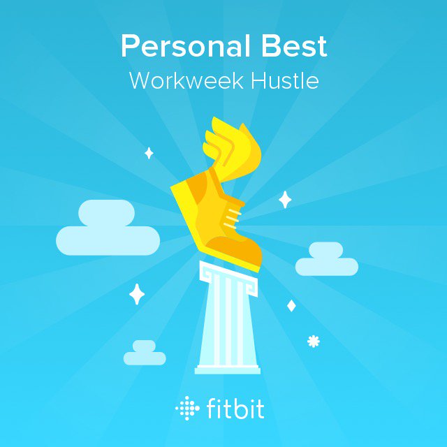 JessOBrienIL's tweet photo. I just beat my personal record with 72,386 steps in the Workweek Hustle challenge! #Fitbit https://t.co/mr37A1Zoen