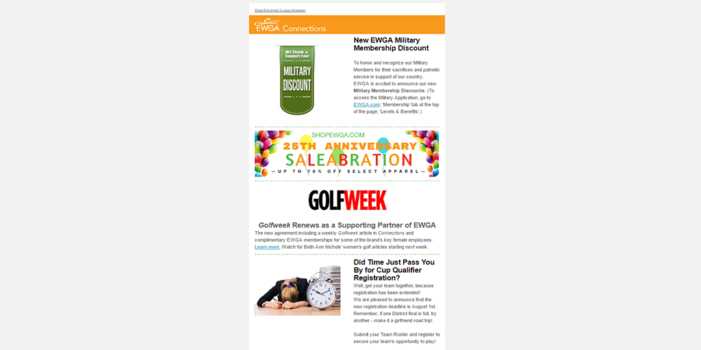 LPGAAmateurs's tweet photo. Did you catch the latest @EWGA "Connections" newsletter? Scope it out here: https://t.co/YMtnbRr5uI https://t.co/lEBZFFR4F9