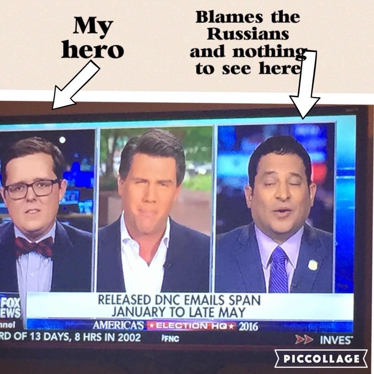 LamarWarRoom's tweet photo. @FoxNews @Harlan you are my hero! That guy is in denial #DNCLeaks #bernie2trump https://t.co/s3r7qhxGT8