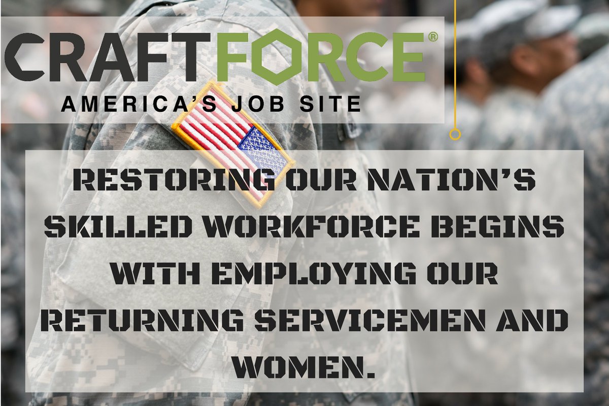 CraftForceJobs's tweet image. Is YOUR company&apos;s commitment to hiring veterans strong enough? hubs.ly/H03HLjt0 #craftforceblog #hirevets
