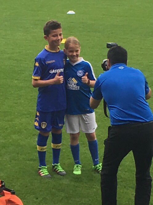 MarkPhilby's tweet photo. Big thanks to our mascot host Simon @smorbygasman - Isabel &amp; Joe had a great time, a day to remember! #pufc #lufc https://t.co/S5WAhLDOa6