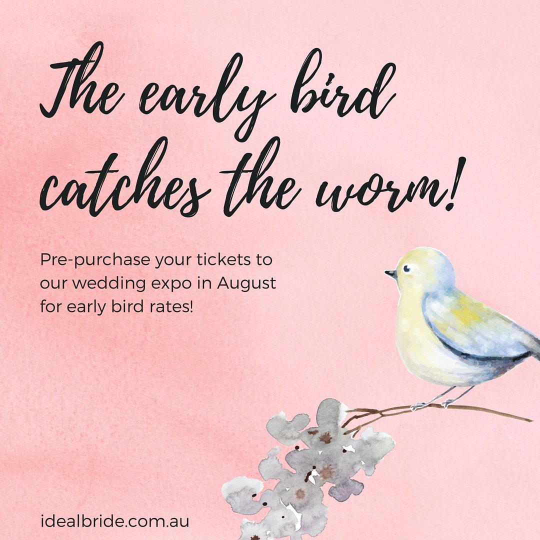 IdealBride's tweet photo. Early bird tickets to our Brisbane #Wedding expo still available
https://t.co/t6356tcVtn https://t.co/ebUErVw5fH