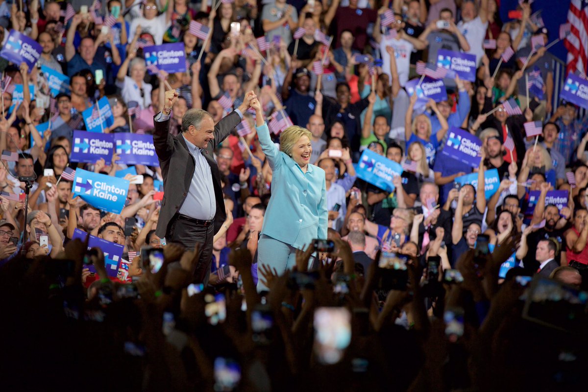 Today at her rally in our FIU Arena, <a href="/HillaryClinton/">Hillary Clinton</a>, announced her vice presidential running mate, <a href="/timkaine/">Tim Kaine</a>.