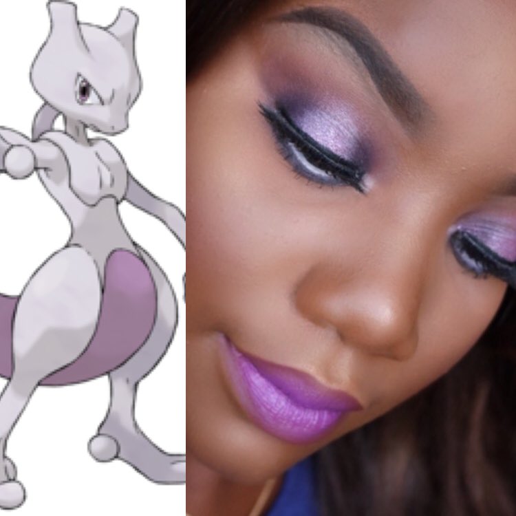 QueenMeNow_'s tweet photo. My final #Pokemon of my #Pokemongo makeup series is #Mewtwo 💜💜 This is  my favorite look and Pokemon. https://t.co/BisXpmYxEC