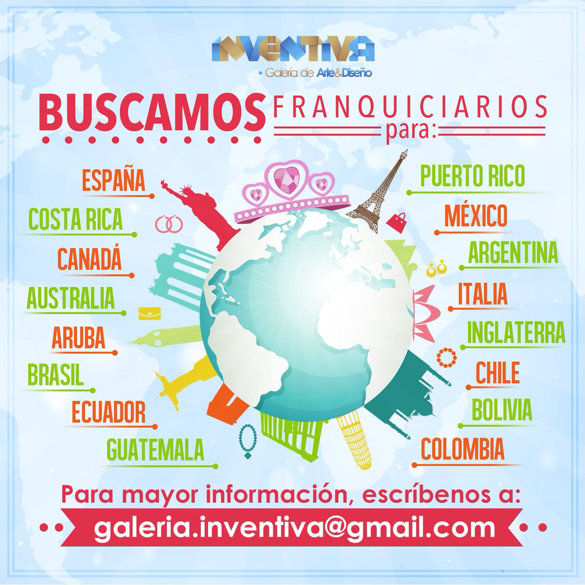 Ya son más de 14 franquicias a nivel mundial. ¿Quieres unirte? ¡Escríbenos al correo de la imagen!