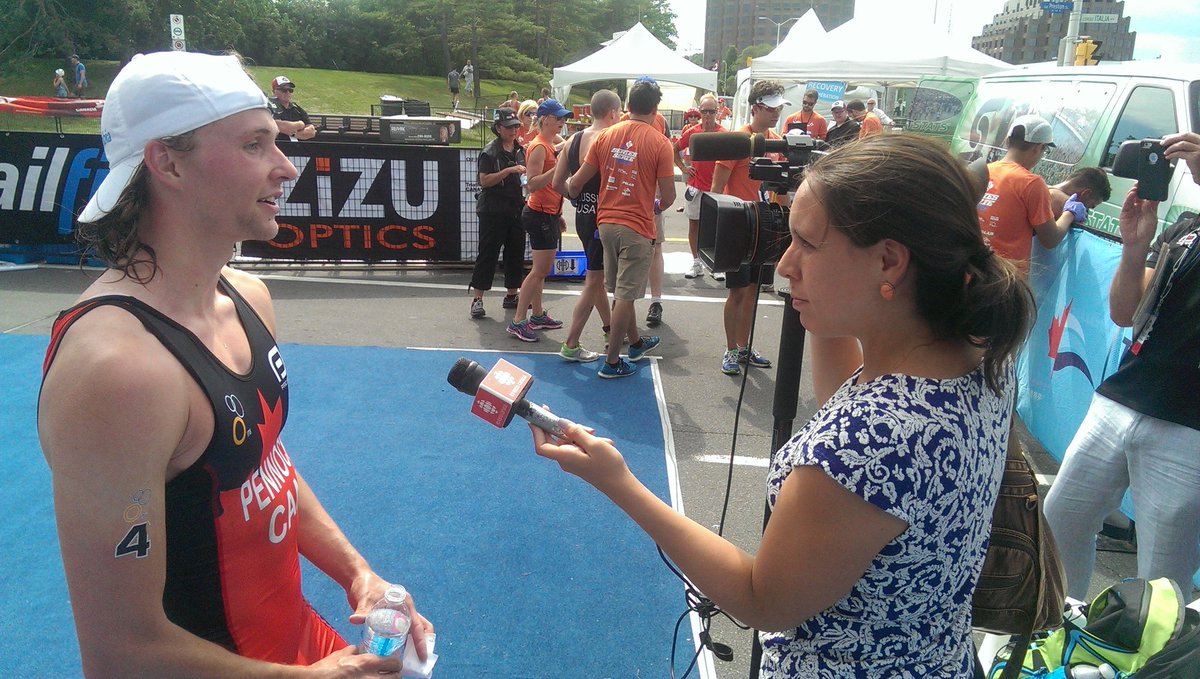Russell Pennock in his post-race interview with <a href="/CBCRadioCanada/">CBC/Radio-Canada</a> after becoming the national champ. #CDNAthleteLeader