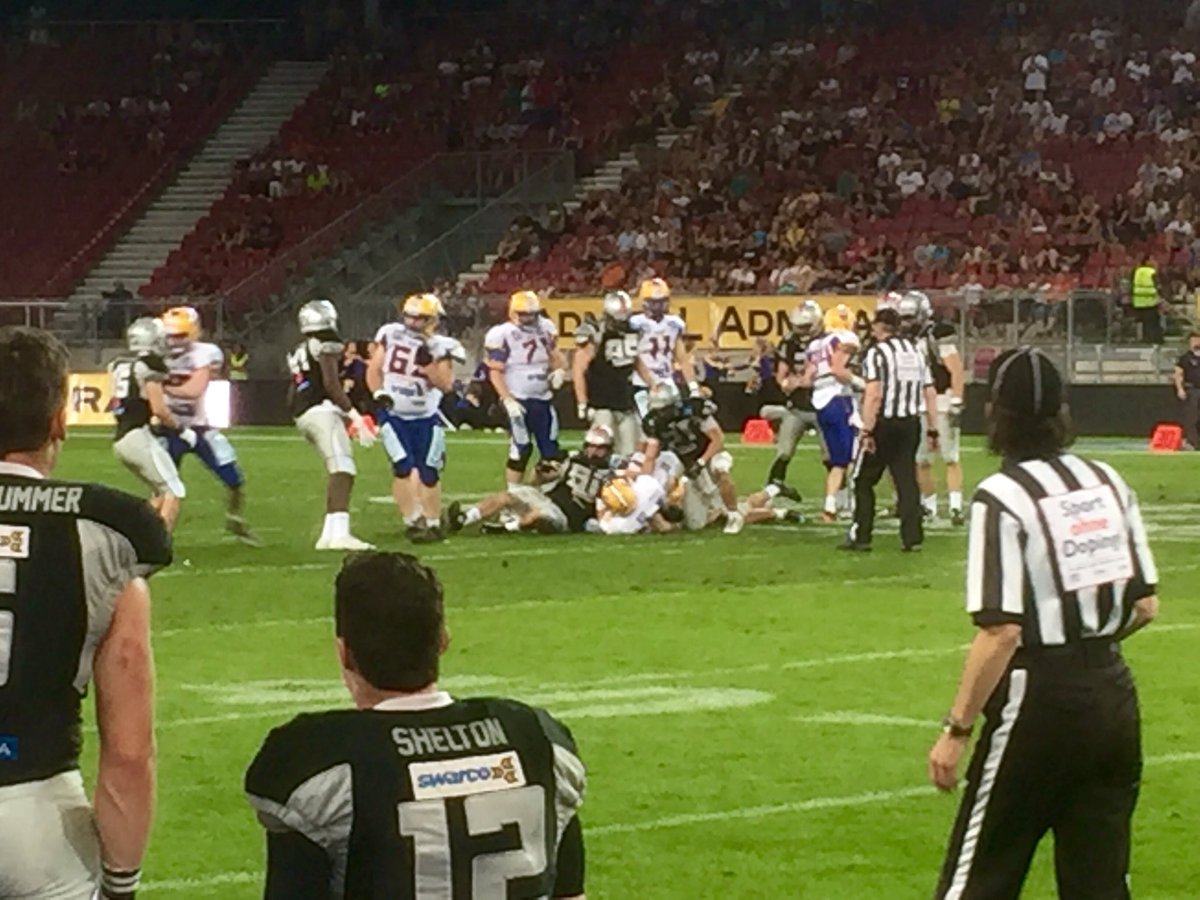 PietschWerner's tweet photo. #SwarcoRaiders winning #AustrianBowl vs. #GrazGiants 51 - 7  @WoertherseeStadium in  #Klagenfurt @KluTwitr @carinzia https://t.co/pCAFInD01n
