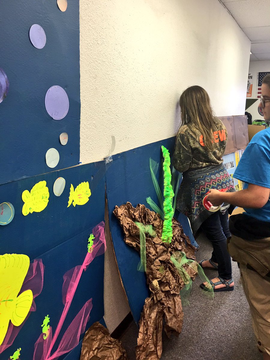 GPLeaderJamie's tweet photo. setting up for our Submerged VBS. #gpmtrips #jamiejaunts https://t.co/OZGJSF9qSA