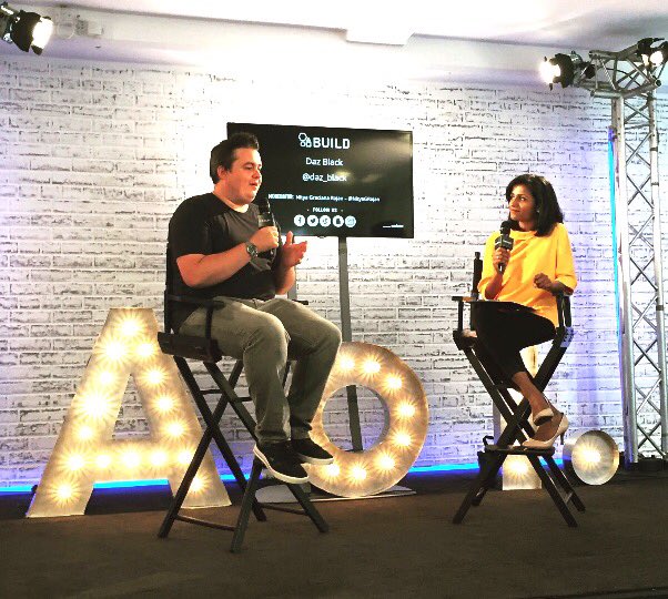 NityaGRajan's tweet photo. ICYMI: @daz_black planning his first tea party right here on @aolbuild_UK. Managed to get myself a cheeky invite. https://t.co/iuleiArfBF