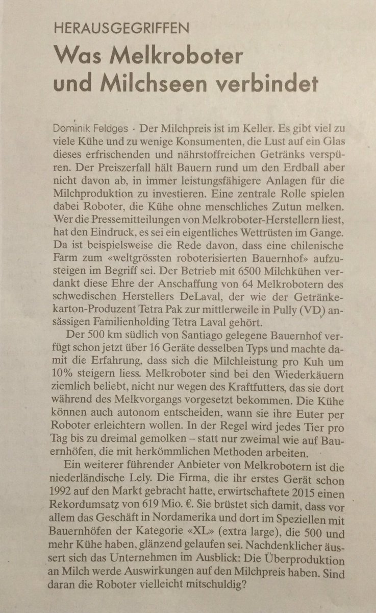 Lindner_Suisse's tweet image. Quelle: NZZ #Eurotier2016 #Milch #Melkroboter #Alp #meken #Landwirtschaft #Kühe #Michkkühe #dairyfarm #Eurotier