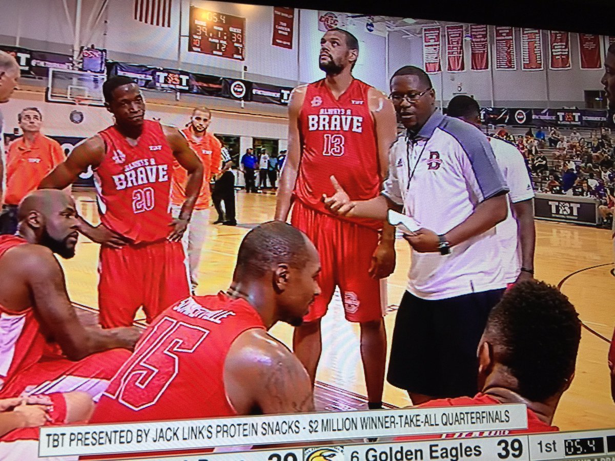 . <a href="/OfficialMPBA/">Official MPBA</a> Assoc Commish <a href="/ajguyton/">A.J. Guyton</a> leads Always A Brave in #TBT2016 <a href="/ChampaignSwarm/">Champaign Swarm</a> coach <a href="/druff20/">Druff</a> playing too!