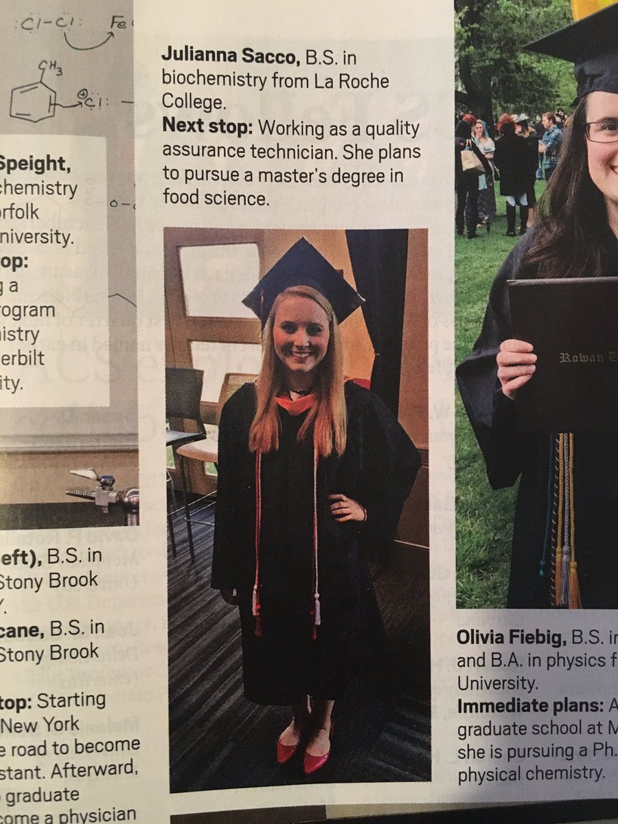 julzcasey's tweet photo. Thank you @larochecollege for I was able to obtain my degree and be featured in @cenmag as a #2016chemgrad https://t.co/EDVF1uyh5B