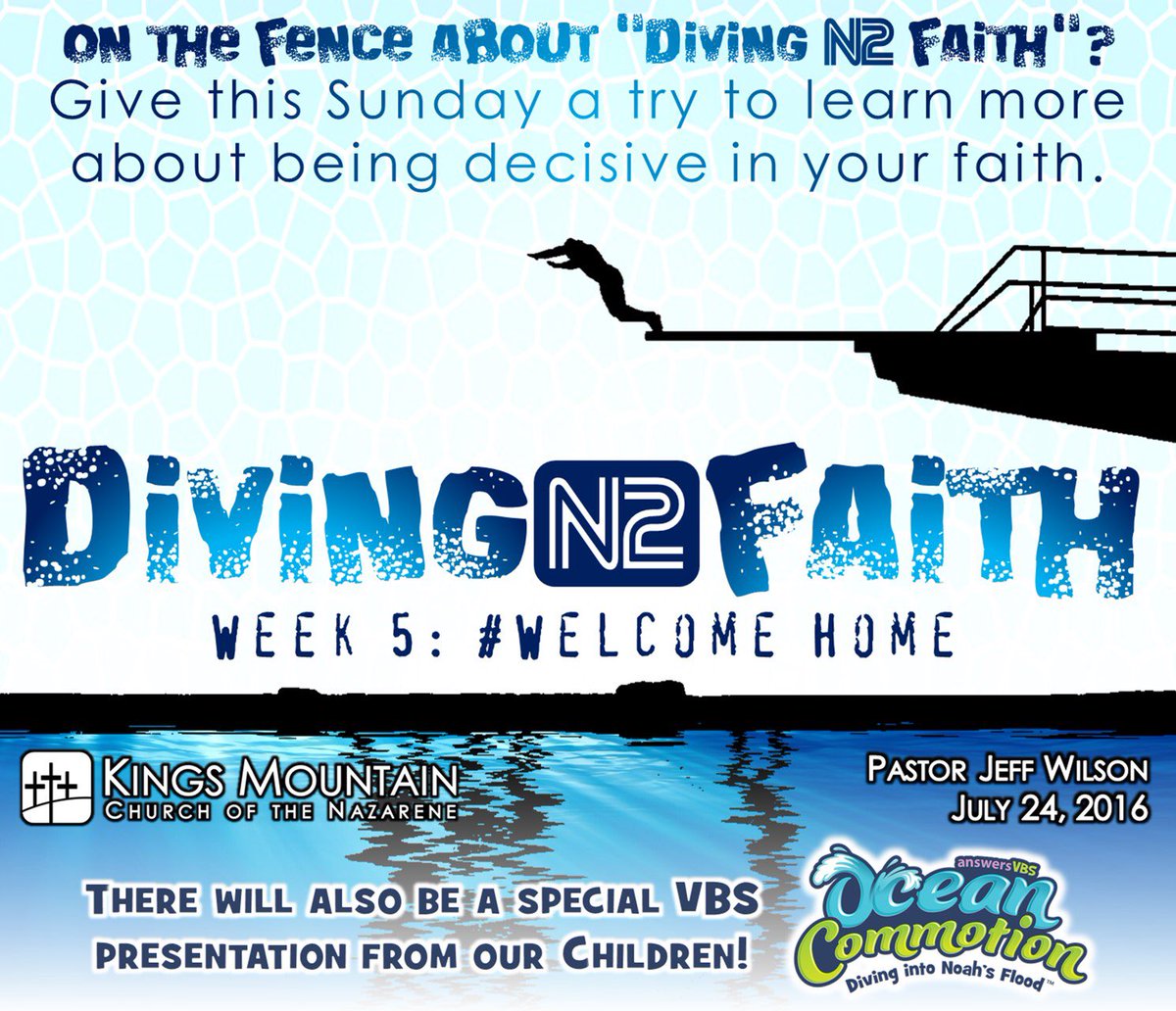 kmnazarene's tweet photo. Join us tomorrow at 10 a.m. as we continue "Diving N2 Faith"! #Kmnaz #DivingN2Faith #WelcomeHome https://t.co/93GMmTBLIv