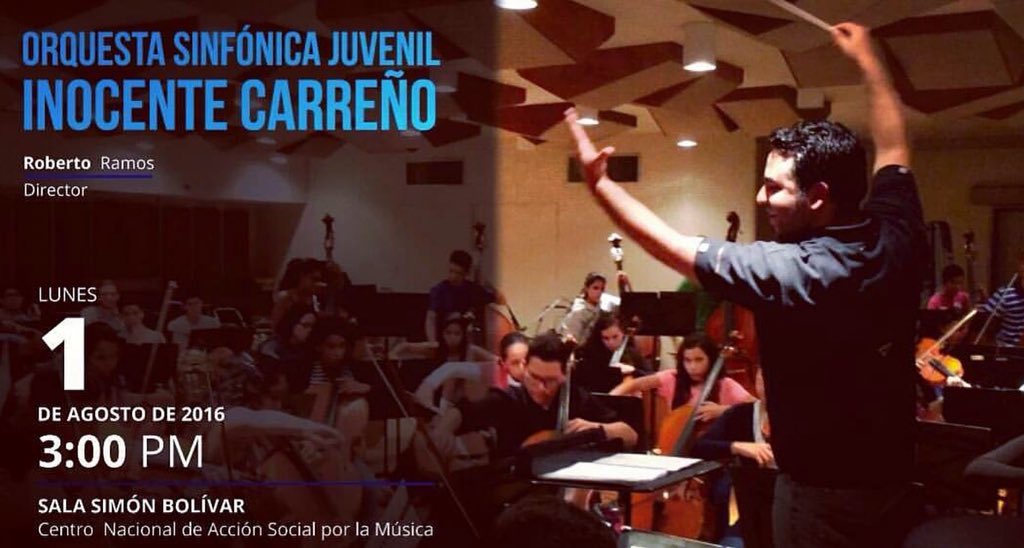 osjic's tweet photo. Están Invitados al Concierto de la Orquesta Sinfonica Juvenil Inocente Carreño, Castellanos, Ginasteras, Revueltas. https://t.co/H21eWluv8G