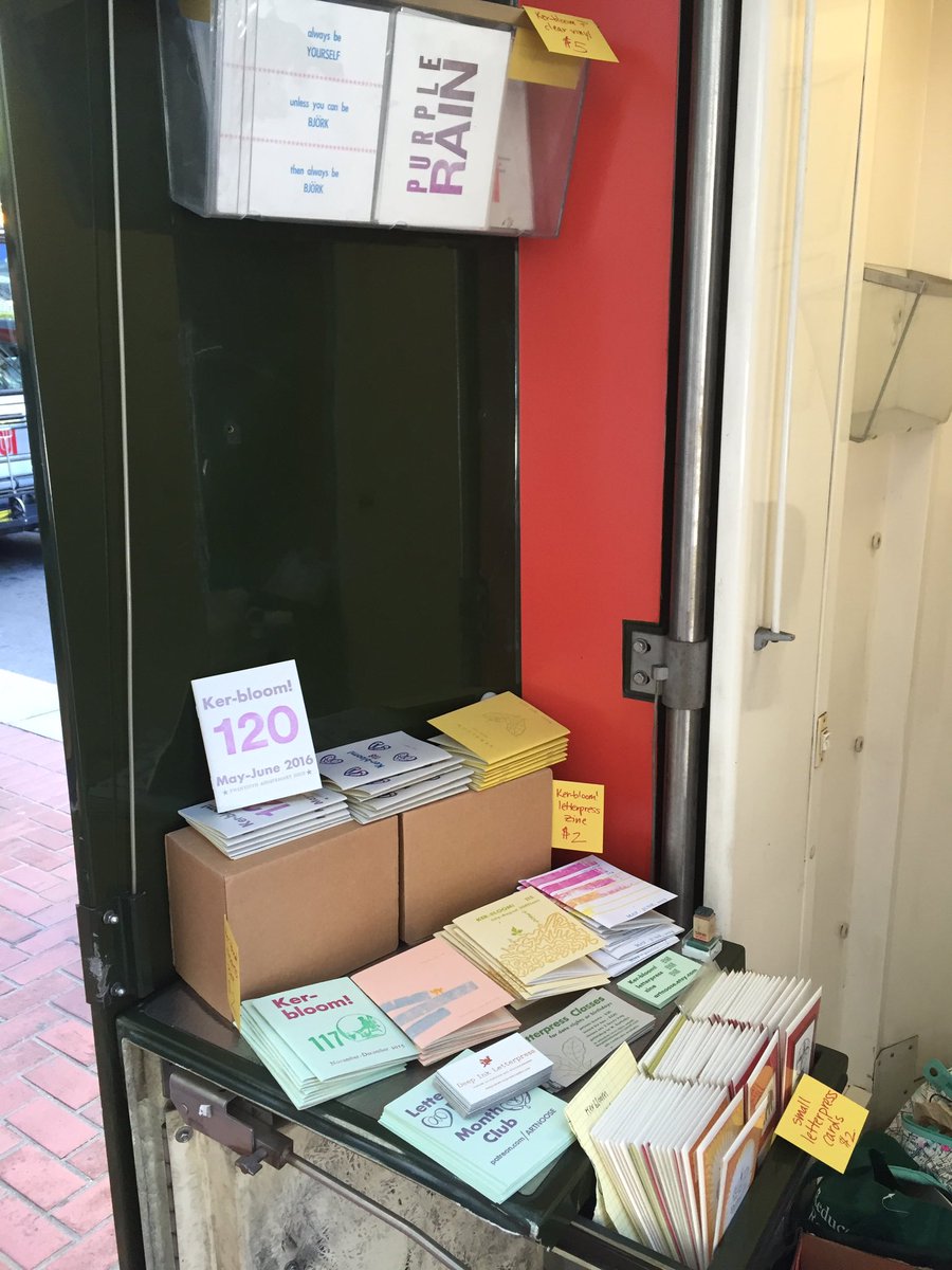 ArtNoose's tweet photo. The #Kerbloom kiosk all set up at Market and Main. #KioskFest #letterpress #SanFrancisco #BookArts https://t.co/SyJBaT1e4g