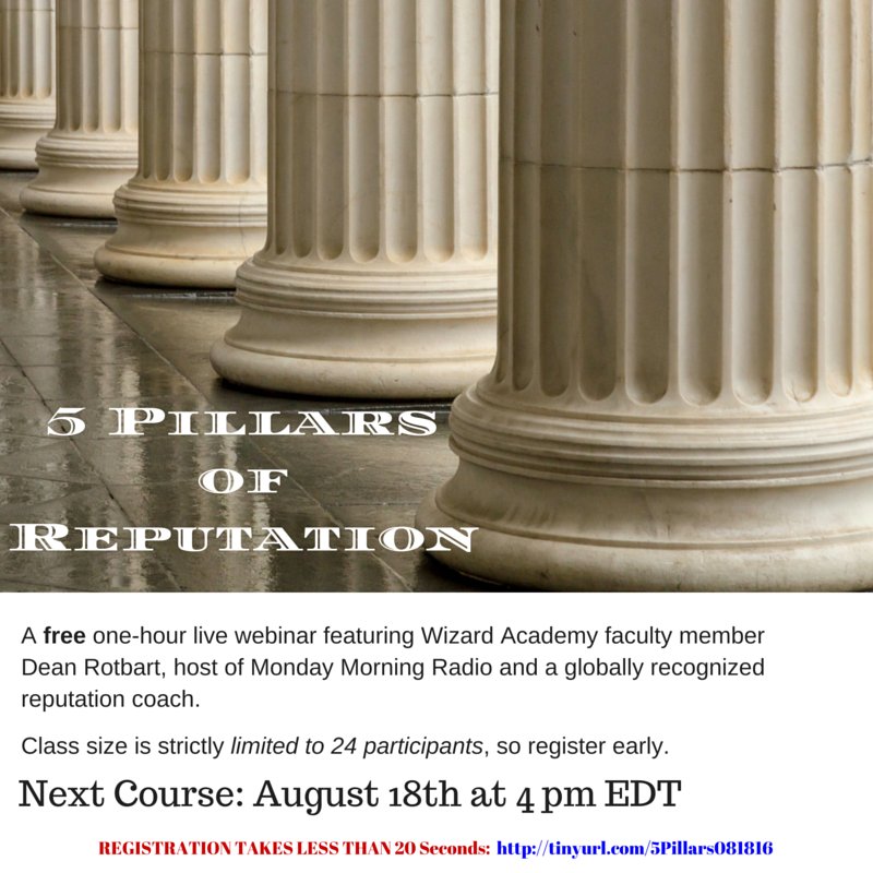 RepToolChest's tweet photo. Discover the power of all 5 Reputation Pillars. Join Dean on Aug 18th. FREE. To register: https://t.co/5zMtsQINtR https://t.co/zXj7C9G5vU