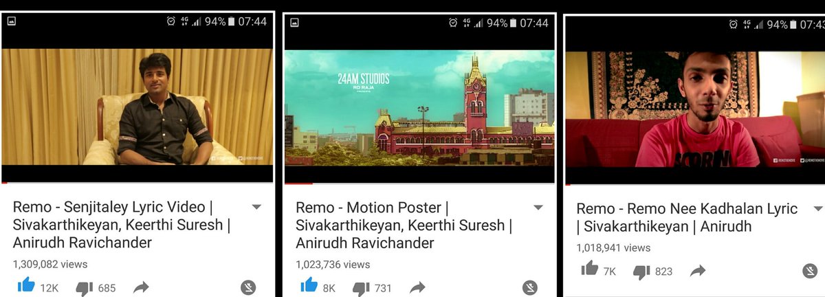 tjayamalarJ's tweet photo. #Senjitaley
#RemoMotionPoster
#RemoNeeKadhalan
With over 1M views - #RemoRocks 💘
@RDRajaofficial @24AMSTUDIOS https://t.co/Or6wYCoQq5