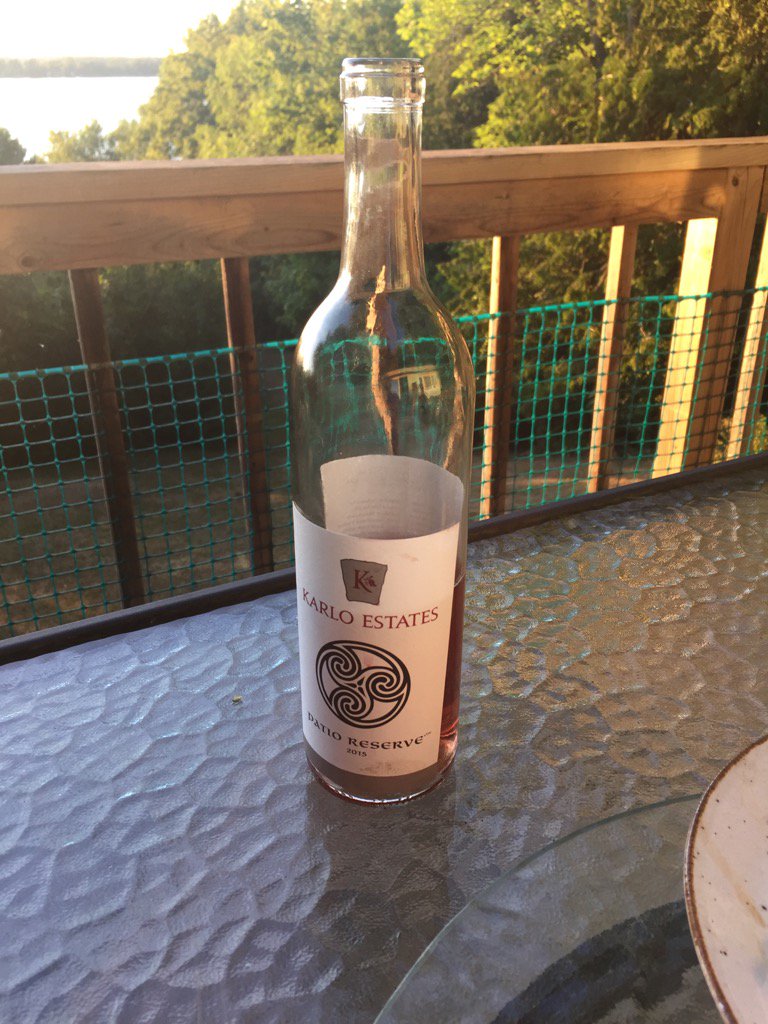 First night in the County. <a href="/KarloEstates/">Karlo Estates</a> Patio rosé. Sunset. Ellen. Dogs. Water. Nothing finer.
