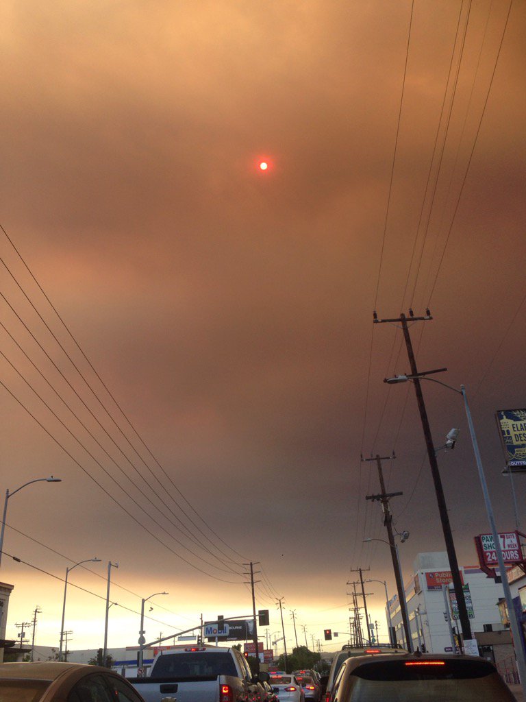 Today the sky looks like the earth. #SandFire #Hollywood #SoCal #nofilter