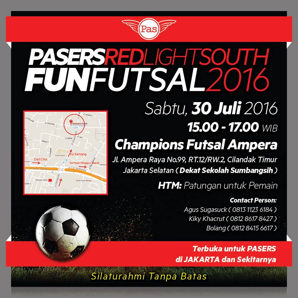 PasRLS_jaksel's tweet photo. Pasers FunFutsal2016. cc: @PASbandOfficial @1Matahari 
Silaturahim &amp; berolahraga bersama https://t.co/G6DGeDcK4G