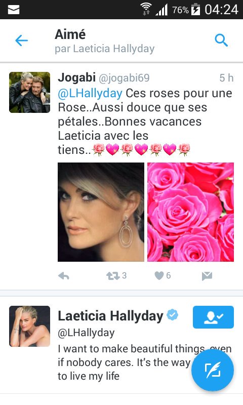 jogabi69's tweet photo. Ma douce ma délicieuse Laeticia vient de liker mon tweet..Une rose et un ange..#admiration #kiss #TuEsFormidable..💖💖 https://t.co/KJpf523w75