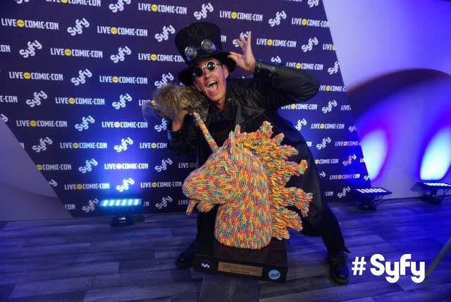 SYFY's tweet photo. The #PaTrolli has declared their winner for #LiveAtSDCC's most weirdly awesome cosplayer! @Trolli_USA. https://t.co/2KZXAdAN7D
