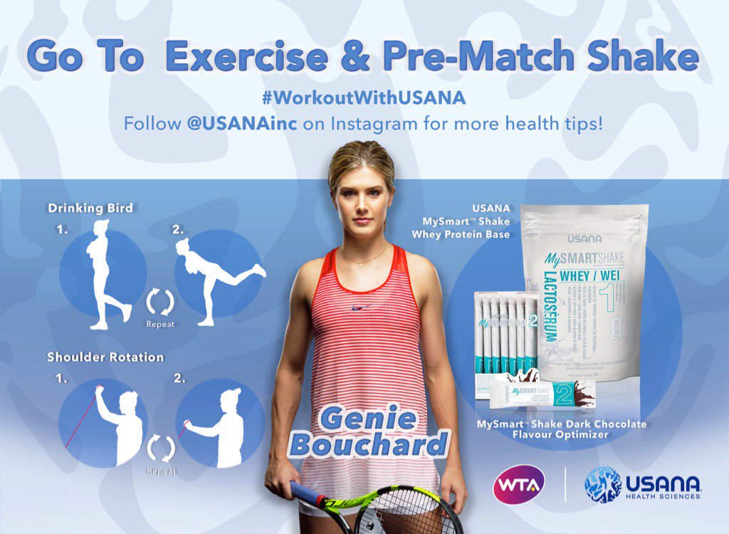 geniebouchard's tweet photo. Excited to host the next #WorkoutWithUSANA tomorrow! Hope to see everyone @CoupeRogers! 😉 https://t.co/6gRkHxTlum