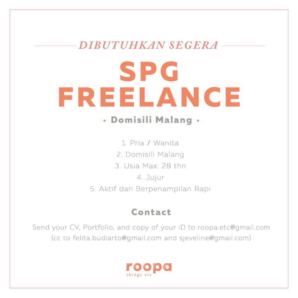 jevelines's tweet photo. @LowKerMalang dibutuhkan segera SPG Freelance untuk tanggal 4-7 Agustus domisili malang. Hub: roopa.etc@gmail.com https://t.co/cNgi6xwpTJ