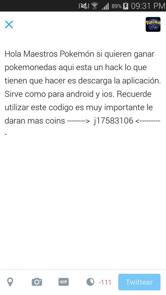 pokemonmemes2's tweet photo. Hola Chic@s Aqui un hack para tener pokemonedas gratis entrar ha este link https://t.co/J4v5a7FVrf #PokemonGO #hack https://t.co/xkiCbLorn7