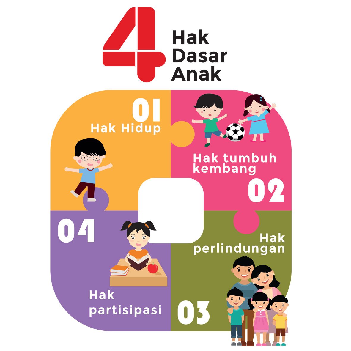 Image result for 4 hak anak