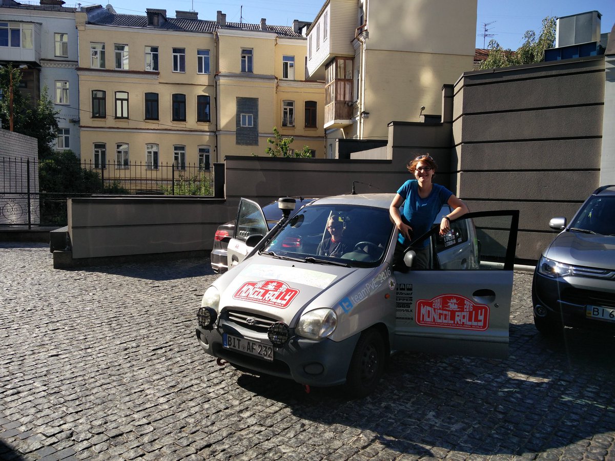 TeamPvE2016's tweet photo. Sorry for the lack of updates, Brandon is in Kiev, Ali/Laura push to Kazakhstan! #mongolrally2016 https://t.co/werHuvEaCl