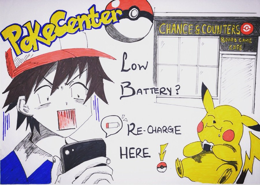 ChanceCounters's tweet photo. A #pokemaster must always be ready! Come keep your energy &amp; battery lvls up! #PokemonGO #gottacatchemall #recharge https://t.co/9DZFx1MtGs