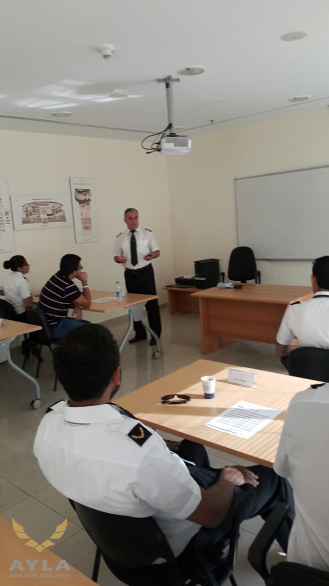 AylaAviation's tweet photo. Captain Salah Hailat giving the Safety Management System Training for #Global4 Cadets during their orientation. https://t.co/Y5VI3OcAg6