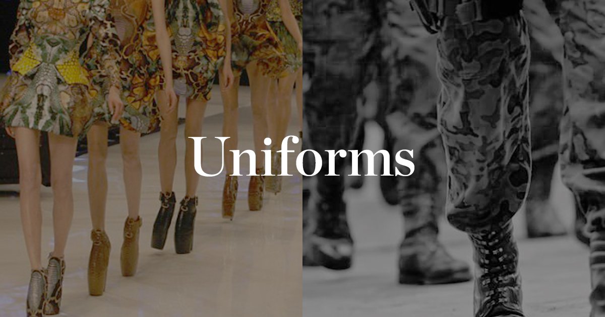 BoF's tweet image. Fashion A-Z | Uniforms are worn at school, by the army or tribes of fashion followers bof.bz/Rry5302vYWK