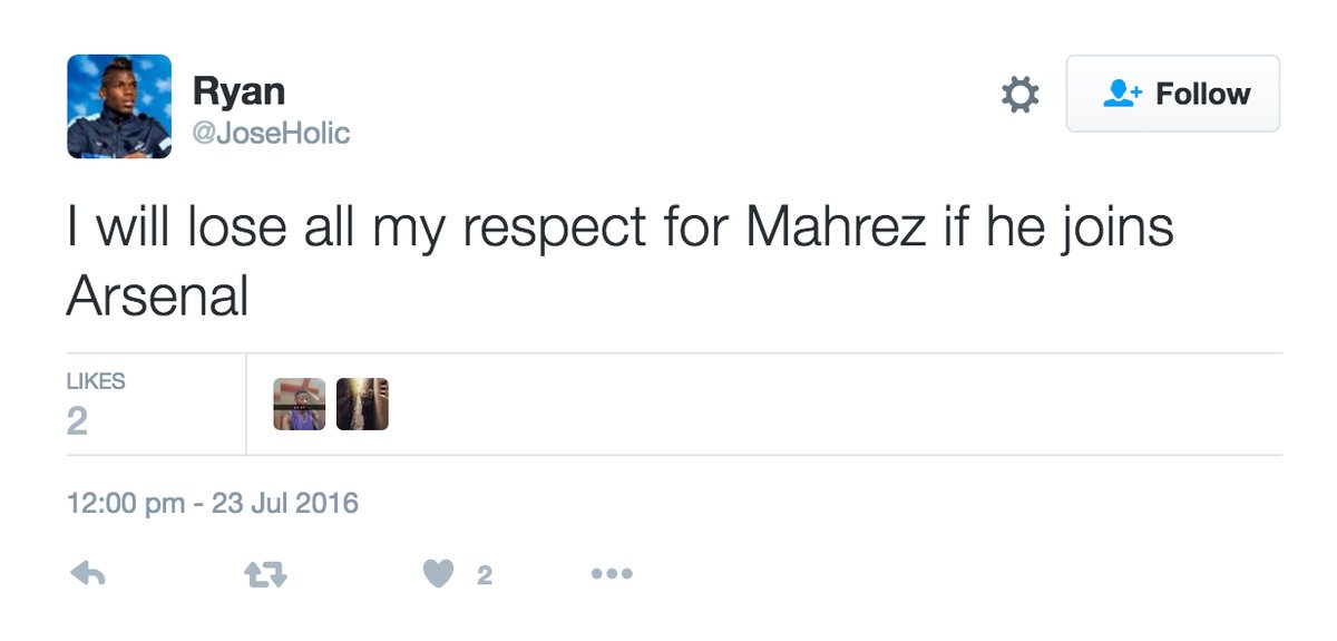SundayShoutsFC's tweet photo. BREAKING: Mahrez to Arsenal is OFF after its revealed he didn't want to lose the respect of Ryan, 16, from Derby. https://t.co/Tz48I288HY