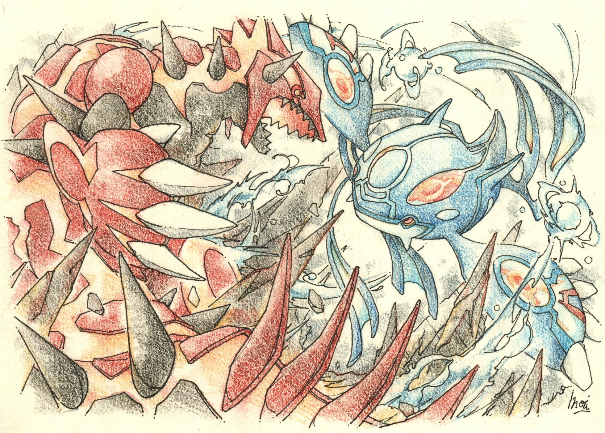Inori 今日のポケモン図鑑 ｎｏ ｅｘｔｒａ ゲンシグラードンの だんがいのつるぎ ゲンシカイオーガの こんげんのはどう T Co Mmtlrk3qex Twitter