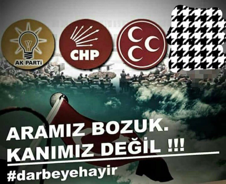 Mesele memleket meselesi, Parti meselesi değil..
#DarbeyeHayır 
#MilletEleleMeydanlarda 
#Taksimdeyiz