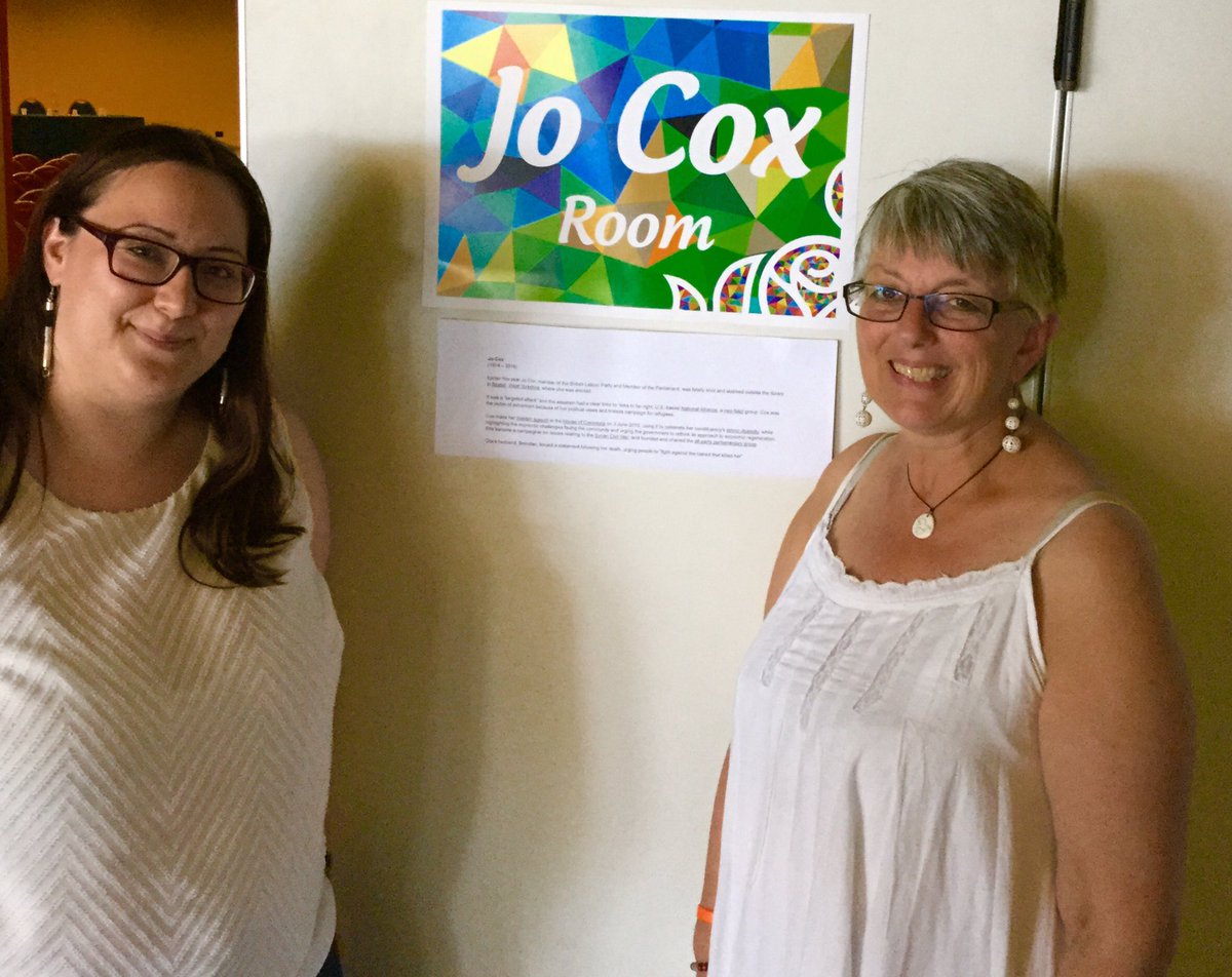 julie4north's tweet photo. Proud to contribute to discussion on combating far-right & populists for @YESocialists #YESSC16 in room name #JoCox https://t.co/n9WbBLZfcn