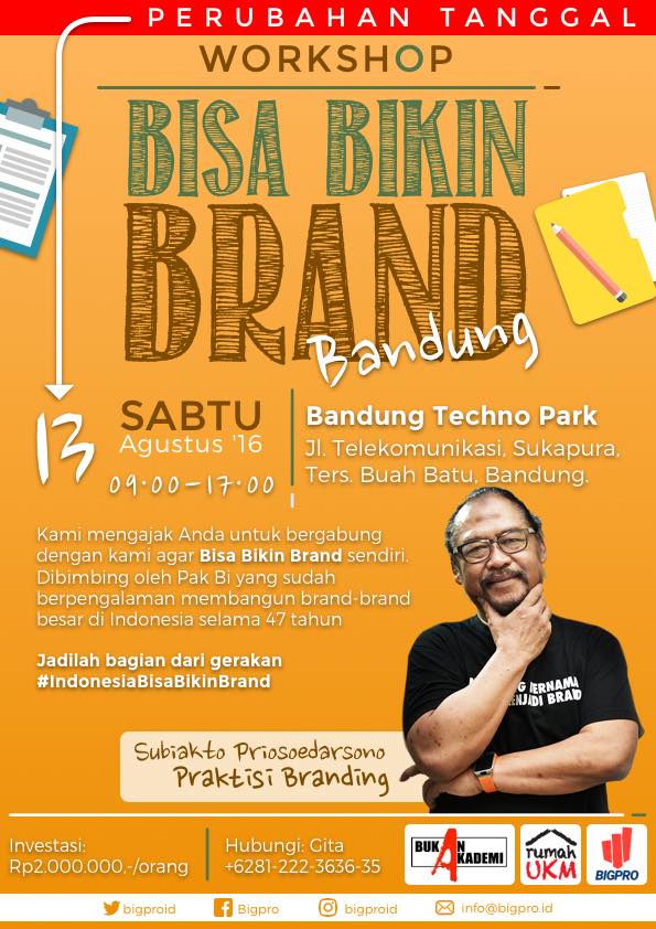 BukanAkademi's tweet image. Mau menguasai trik untuk membuat konsumen ALWAYS HOT? Langsung daftar sekarang workshop #BisaBikinBrand w @Subiakto