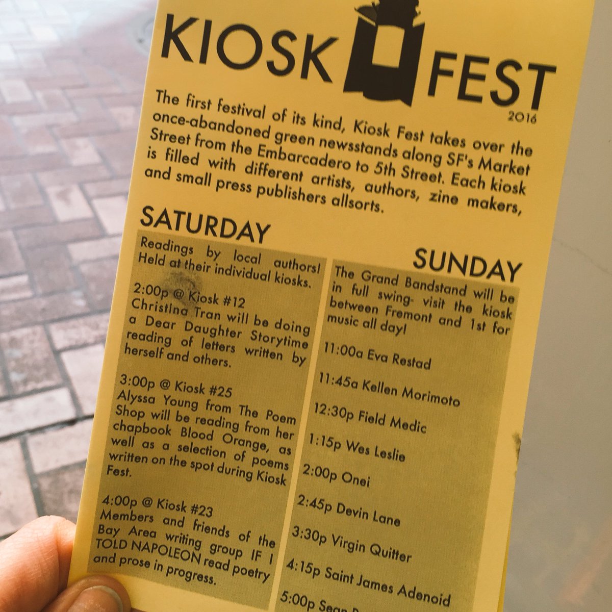 sfzinefest's tweet photo. Day Two of Kiosk Fest! Zines! Readings! Music! ๐๐ #KioskFest #SanFrancisco https://t.co/dz0DLbDugz