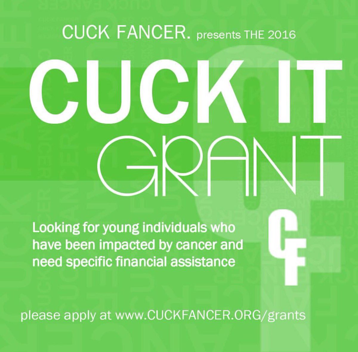cuck_fancer's tweet image. We are now accepting applications for our 2016 Cuck It Grant. Deadline is August 12th. cuckfancer.org/grants