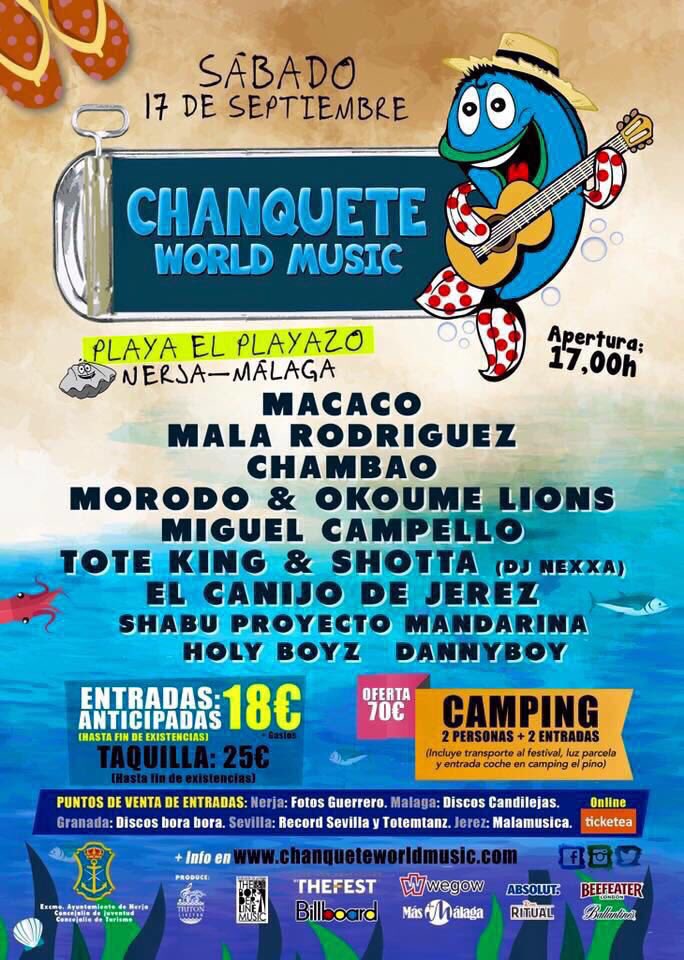 ¡Vaya Cartelazo!
Imaginaros la cantidad de temazos en una sola noche. <a href="/ChanqueteFest/">ChanqueteWorldMusic</a> OLE!!
ticketea.com/entradas-festi…