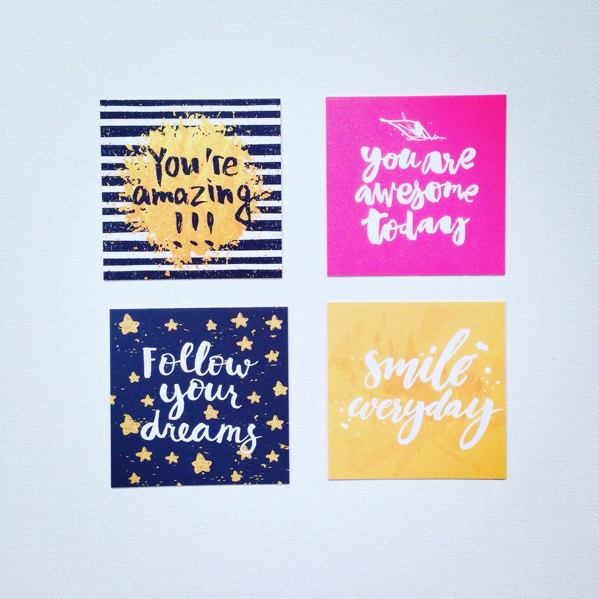 BaeboxUK's tweet photo. Little cards with positive messages to include in our boxes. #motivation #positive #inspiration https://t.co/u4jM5mCxoe