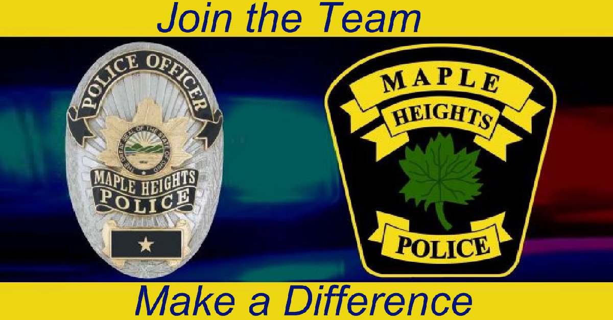 Maple Heights Police Department Cadet Exam Notification List Sign Up Page goo.gl/kdMQy1