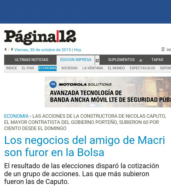 EdgardoRovira's tweet photo. Con Macri en el gobierno, su socio y amigo Caputo gana millones en contratos del Estado que hacen subir sus acciones https://t.co/Rx62dhveXa